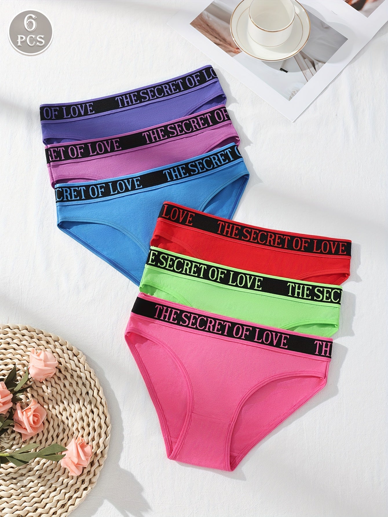Pack of 6 Women's High Waist Underwear - Comfortable, Breathable, Elastic Underwear in Soft Tones and Multiple Colors Available - Simple yet Supportive