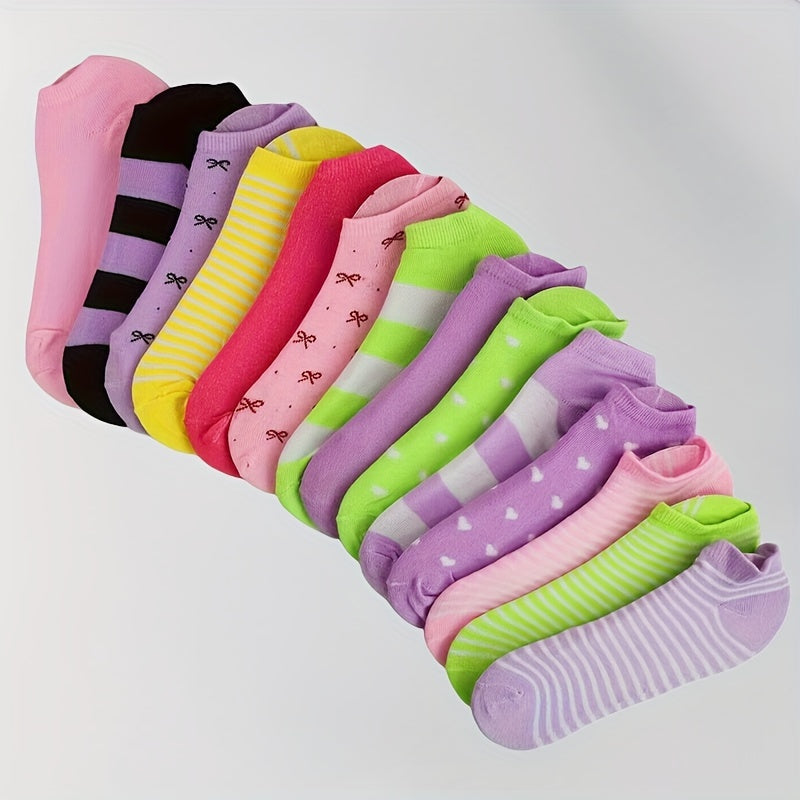 20 Pairs of Rainbow-Colored Socks, Soft And Comfortable No-Show Ankle Socks, Women'S Stockings And Socks.
